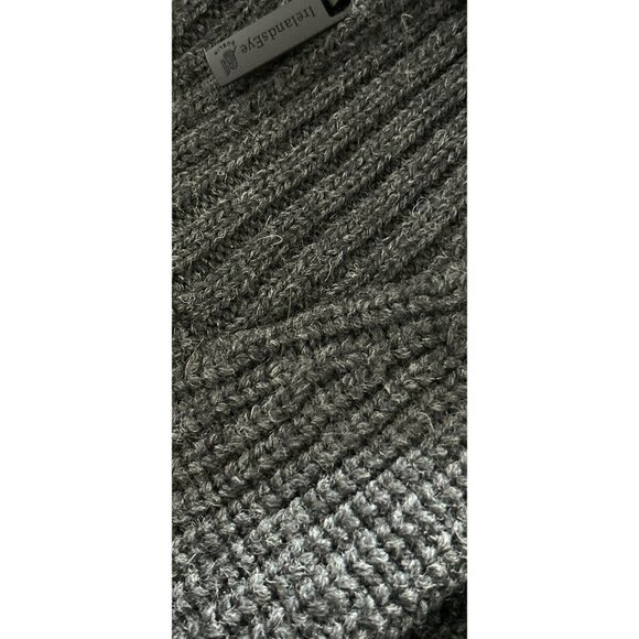 IrelandsEye Gray Knitted Pullover 1/4 Zip Charcoal Ribbed Collar Made in Ireland - Picture 8 of 10